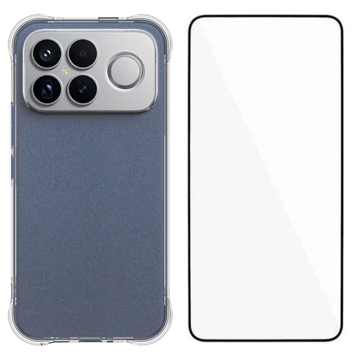 For Redmi K90 Pro Max / Poco F8 Ultra 5G WANLONFENG Transparent Four-Corner Shockproof TPU Phone Case with Screen Film(Transparent)