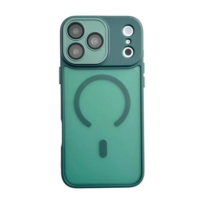 For iPhone 18 Pro Max WANLONFENG Skin-feel Magnetic PC Hybrid TPU Phone Case with Screen Protector - Green - EDA009576418E