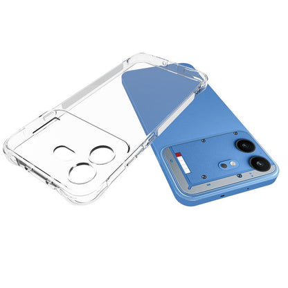 For Nothing Phone 4b WANLONFENG Transparent Four-Corner Shockproof TPU Phone Case with 2pcs Screen Films(Transparent)