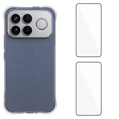 For Redmi K90 Pro Max / Poco F8 Ultra 5G WANLONFENG Transparent Four-Corner Shockproof TPU Phone Case with 2pcs Screen Films(Transparent)