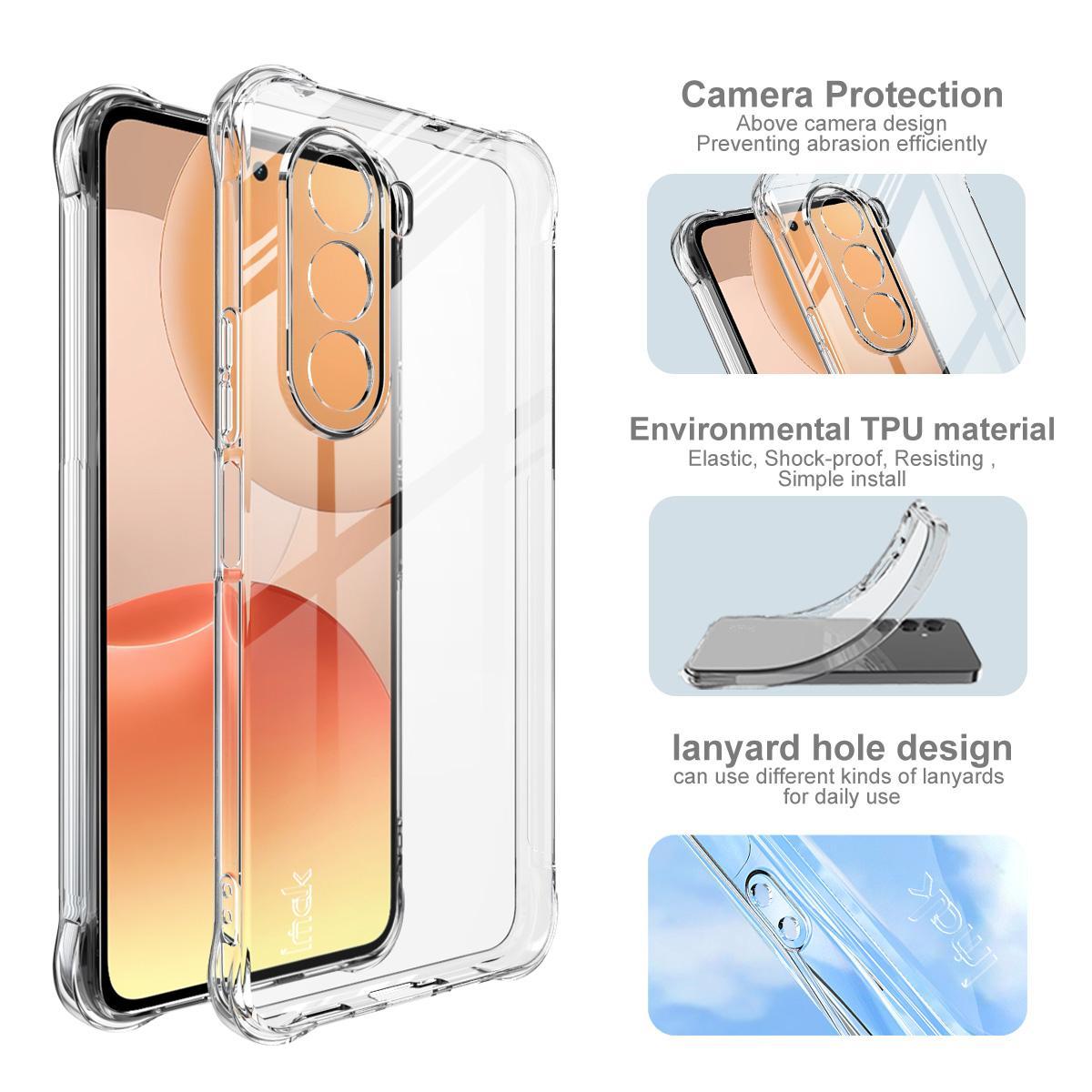 For OnePlus Nord CE6 Lite / Turbo 6X 5G imak Shockproof Airbag TPU Phone Case - Transparent - EDA009603202A