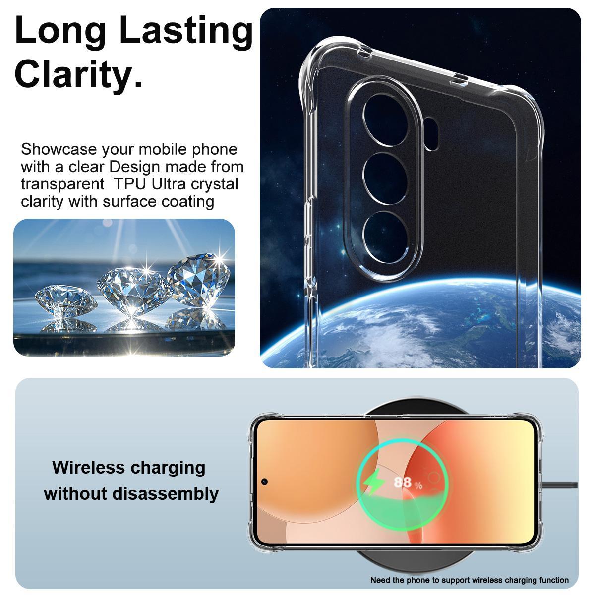 For OnePlus Nord CE6 Lite / Turbo 6X 5G imak Shockproof Airbag TPU Phone Case - Transparent - EDA009603202A