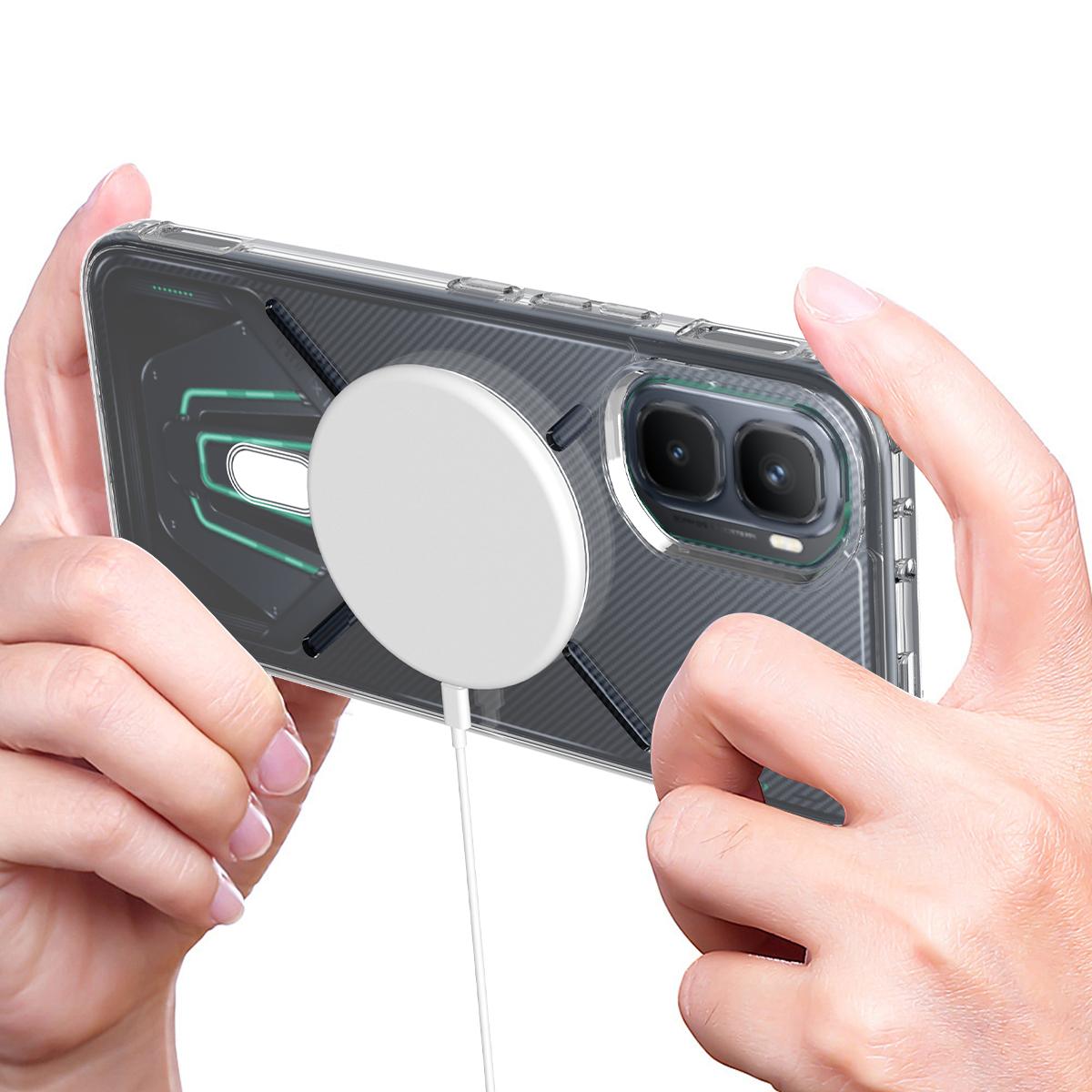 For Infinix GT 50 Pro 5G MagSafe Clear Acrylic PC Hybrid TPU Phone Case - Transparent - EDA009620008A