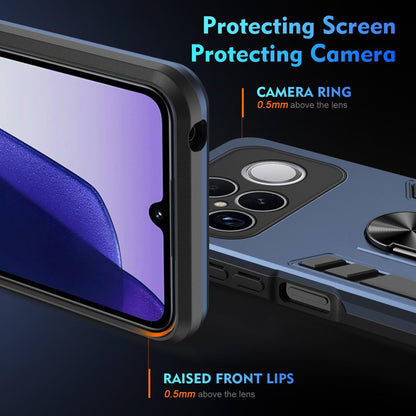 For Redmi K90 Pro Max / Poco F8 Ultra WANLONFENG Armor Kickstand Shockproof Phone Case with 2pcs Screen Films(Blue)