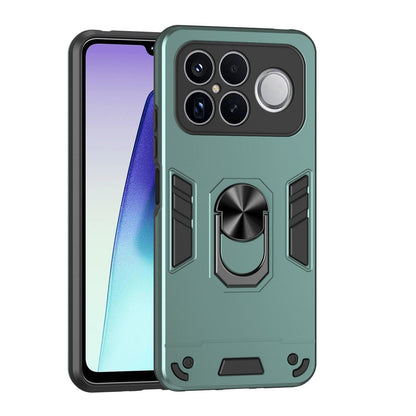 For Redmi K90 Pro Max / Poco F8 Ultra WANLONFENG Armor Kickstand Shockproof Phone Case with 2pcs Screen Films(Green)