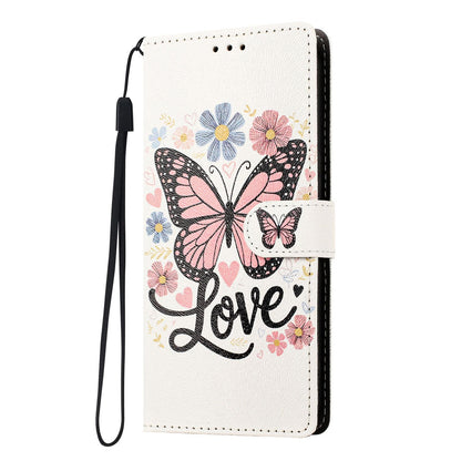 For Redmi K90 Pro Max / Poco F8 Ultra 5G CH002 Colored Drawing Buckle Clasp Vegan Leather Phone Case(Pink Butterflies)