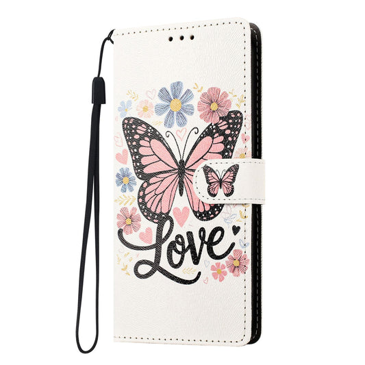 For Redmi K90 Pro Max / Poco F8 Ultra 5G CH002 Colored Drawing Buckle Clasp Vegan Leather Phone Case(Pink Butterflies)