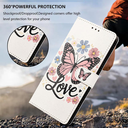 For Redmi K90 Pro Max / Poco F8 Ultra 5G CH002 Colored Drawing Buckle Clasp Vegan Leather Phone Case(Pink Butterflies)