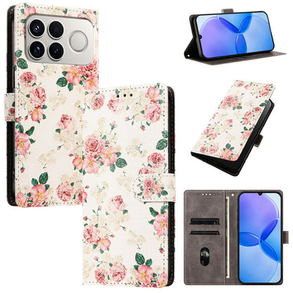 For Redmi K90 Pro Max / Poco F8 Ultra 5G CH002 Colored Drawing Buckle Clasp Vegan Leather Phone Case(Roses)