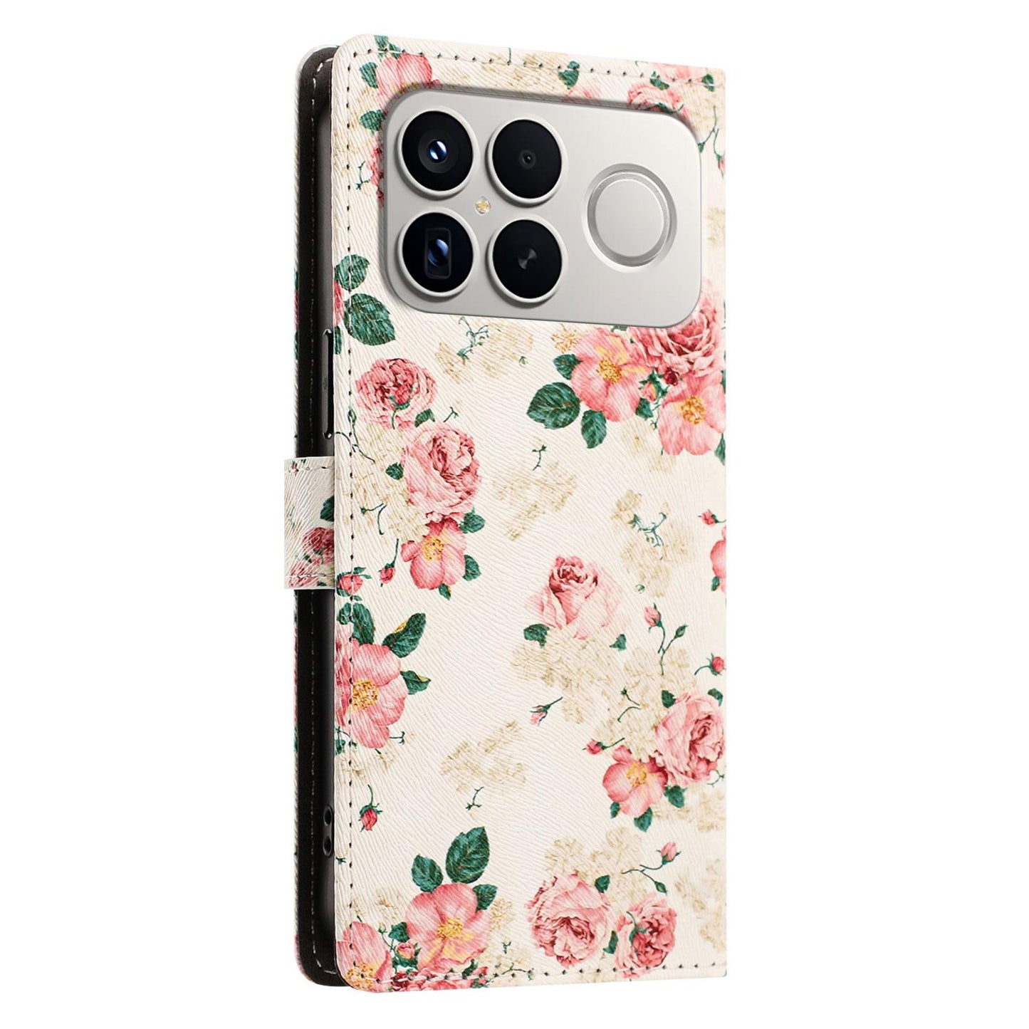 For Redmi K90 Pro Max / Poco F8 Ultra 5G CH002 Colored Drawing Buckle Clasp Vegan Leather Phone Case(Roses)