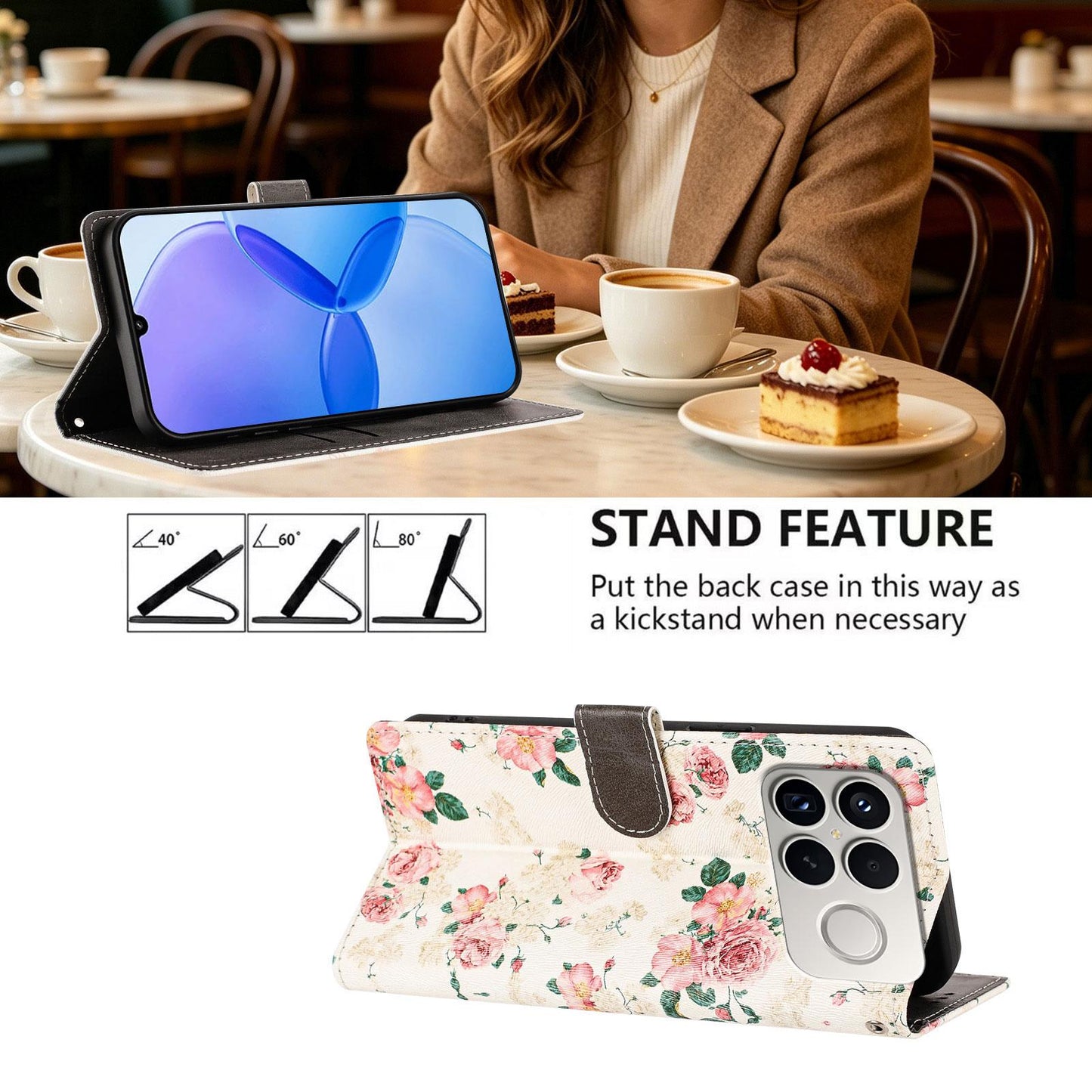 For Redmi K90 Pro Max / Poco F8 Ultra 5G CH002 Colored Drawing Buckle Clasp Vegan Leather Phone Case(Roses)