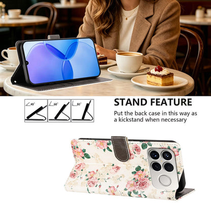 For Redmi K90 Pro Max / Poco F8 Ultra 5G CH002 Colored Drawing Buckle Clasp Vegan Leather Phone Case(Roses)