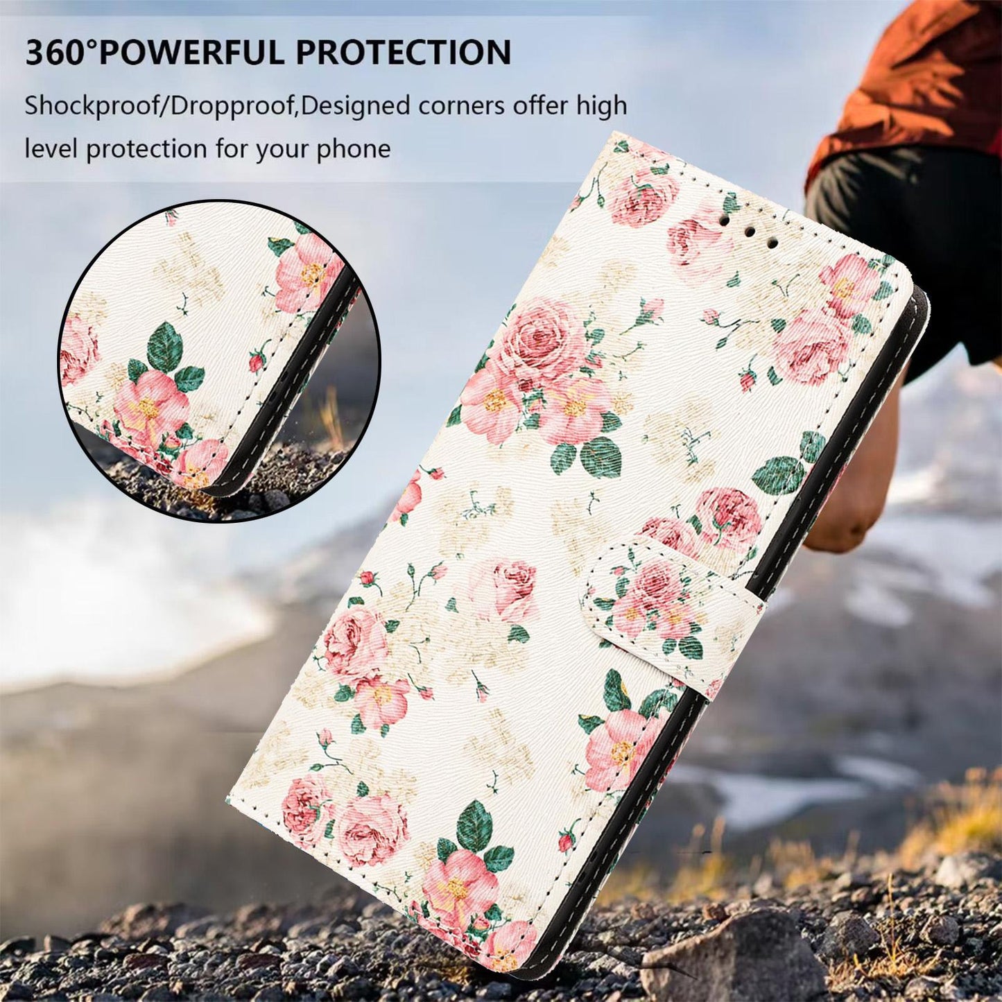 For Redmi K90 Pro Max / Poco F8 Ultra 5G CH002 Colored Drawing Buckle Clasp Vegan Leather Phone Case(Roses)