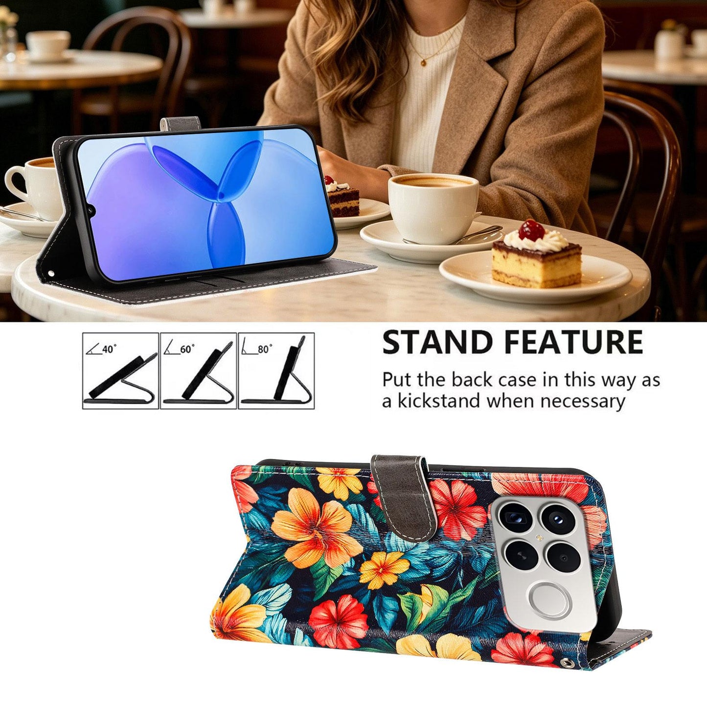 For Redmi K90 Pro Max / Poco F8 Ultra 5G CH002 Colored Drawing Buckle Clasp Vegan Leather Phone Case(Hibiscus)
