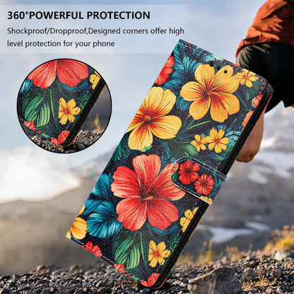 For Redmi K90 Pro Max / Poco F8 Ultra 5G CH002 Colored Drawing Buckle Clasp Vegan Leather Phone Case(Hibiscus)
