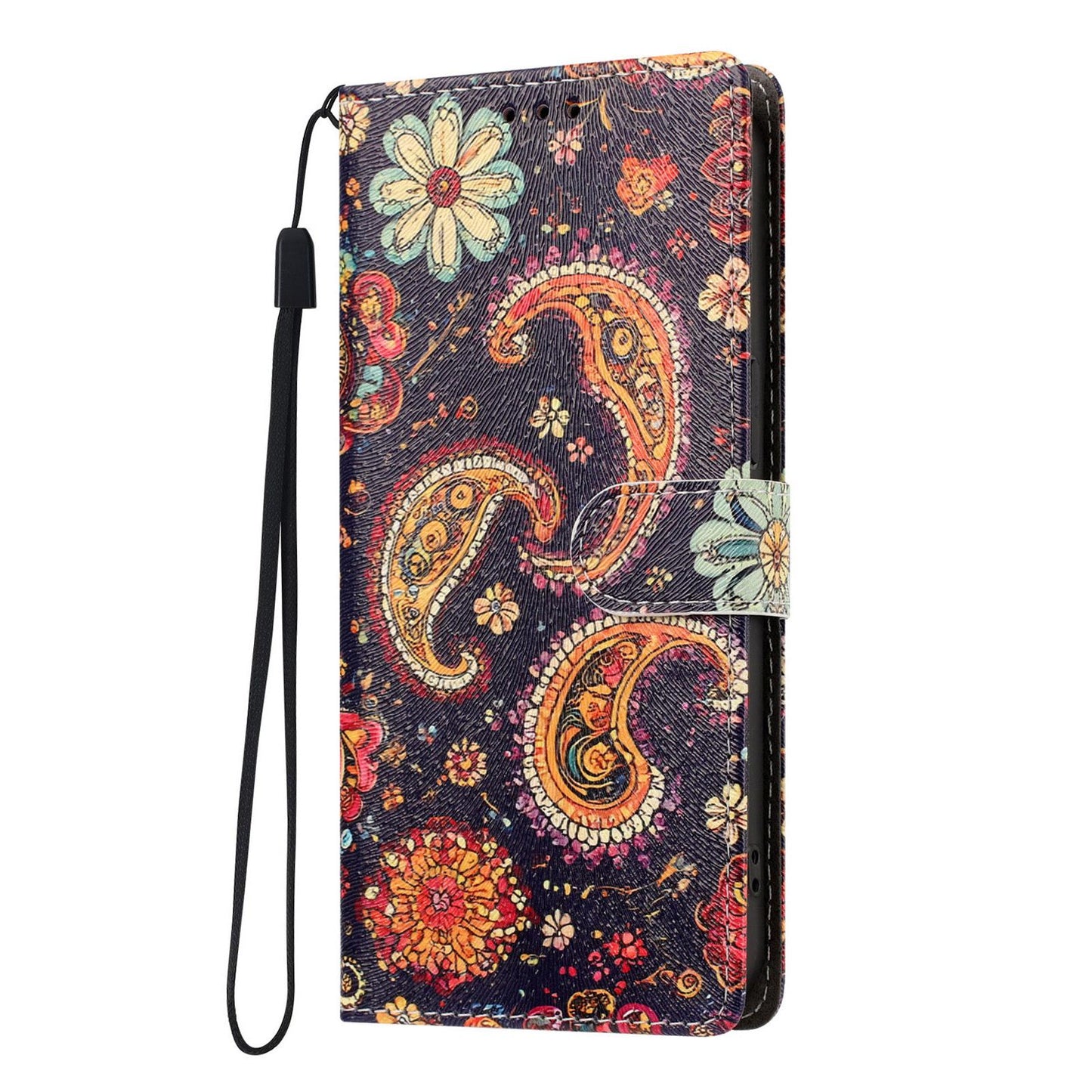 For Redmi K90 Pro Max / Poco F8 Ultra 5G CH002 Colored Drawing Buckle Clasp Vegan Leather Phone Case(Paisley Pattern)