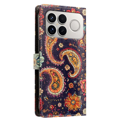 For Redmi K90 Pro Max / Poco F8 Ultra 5G CH002 Colored Drawing Buckle Clasp Vegan Leather Phone Case(Paisley Pattern)