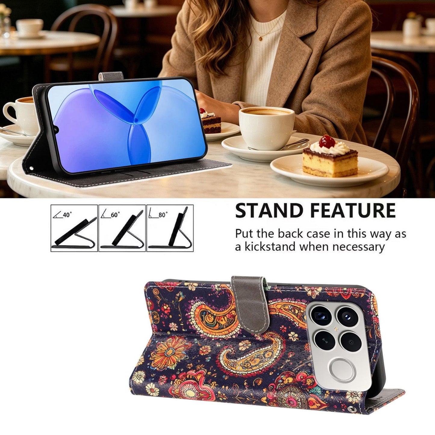 For Redmi K90 Pro Max / Poco F8 Ultra 5G CH002 Colored Drawing Buckle Clasp Vegan Leather Phone Case(Paisley Pattern)