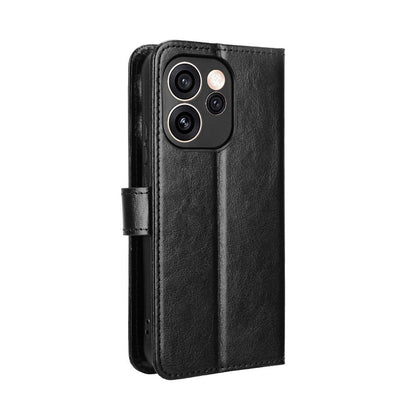 For OPPO Reno15 A / Reno15 F 5G Retro Crazy Horse Texture Vegan Leather Phone Case - Black - EDA009637104A