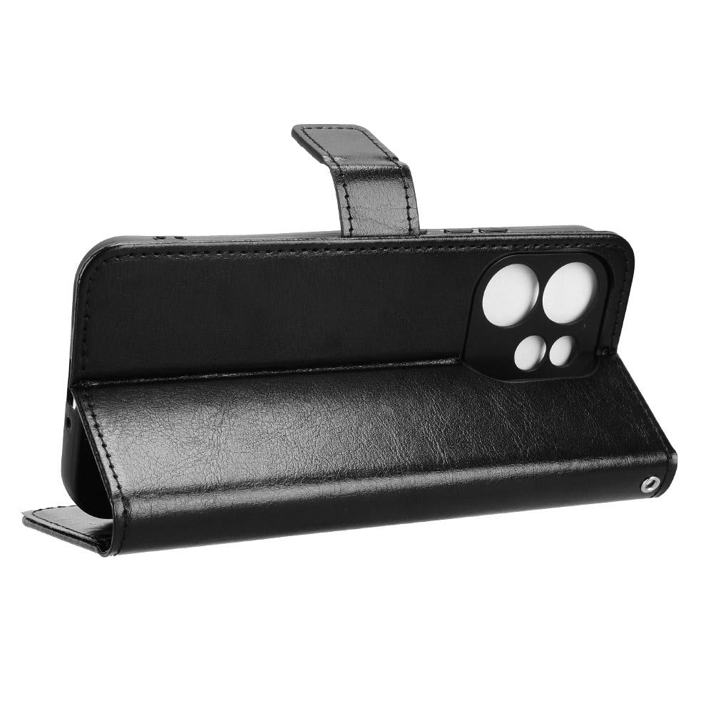 For OPPO Reno15 A / Reno15 F 5G Retro Crazy Horse Texture Vegan Leather Phone Case - Black - EDA009637104A