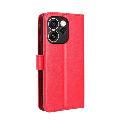 For OPPO Reno15 A / Reno15 F 5G Retro Crazy Horse Texture Vegan Leather Phone Case - Red - EDA009637104B