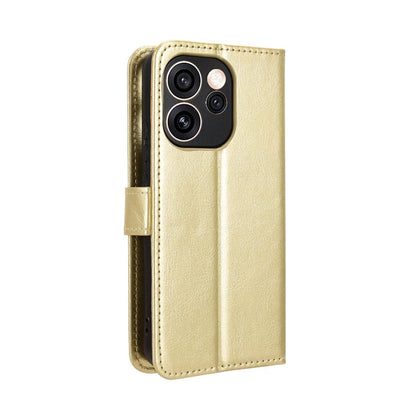 For OPPO Reno15 A / Reno15 F 5G Retro Crazy Horse Texture Vegan Leather Phone Case - Gold - EDA009637104C