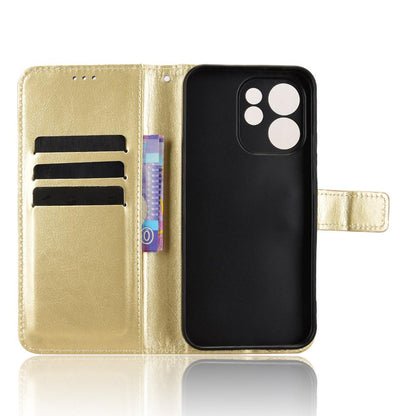 For OPPO Reno15 A / Reno15 F 5G Retro Crazy Horse Texture Vegan Leather Phone Case - Gold - EDA009637104C