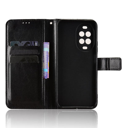 For Huawei nova 16z 5G Retro Crazy Horse Texture Vegan Leather Phone Case - Black - EDA009637504A