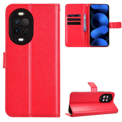 For Huawei nova 16z 5G Retro Crazy Horse Texture Vegan Leather Phone Case - Red - EDA009637504B