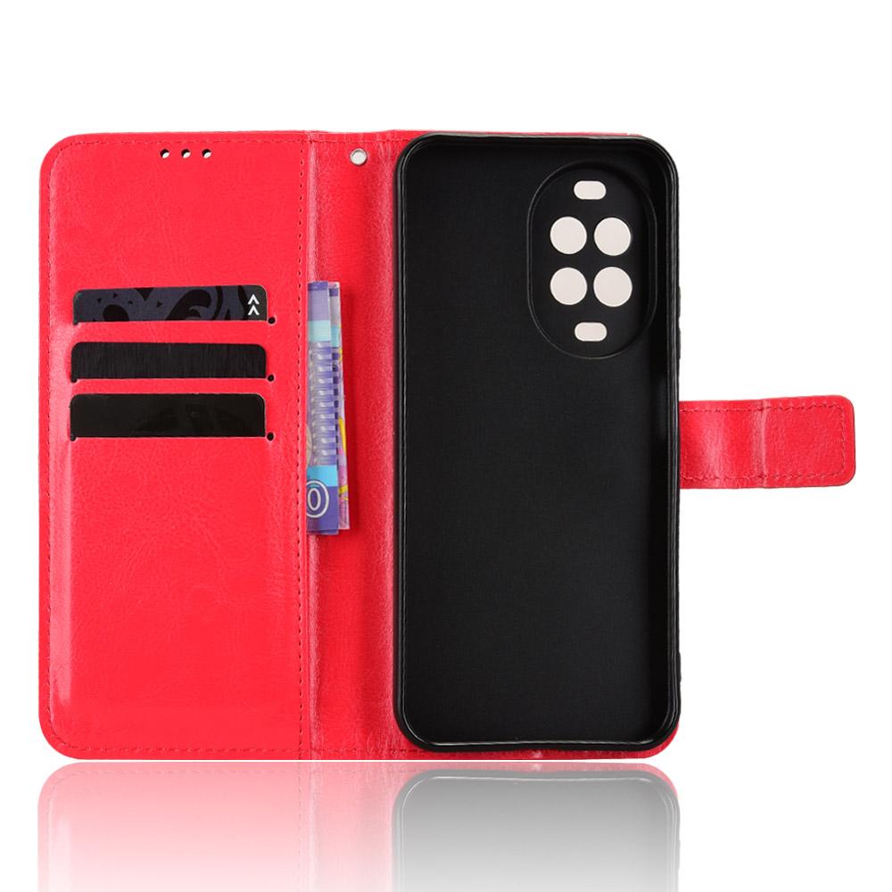For Huawei nova 16z 5G Retro Crazy Horse Texture Vegan Leather Phone Case - Red - EDA009637504B