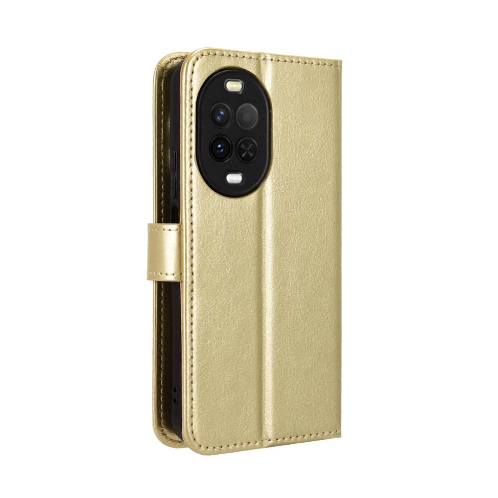 For Huawei nova 16z 5G Retro Crazy Horse Texture Vegan Leather Phone Case - Gold - EDA009637504C