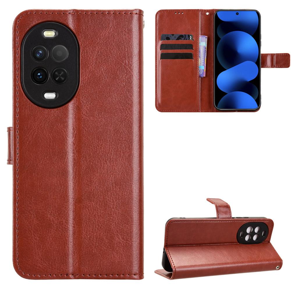 For Huawei nova 16z 5G Retro Crazy Horse Texture Vegan Leather Phone Case - Brown - EDA009637504D