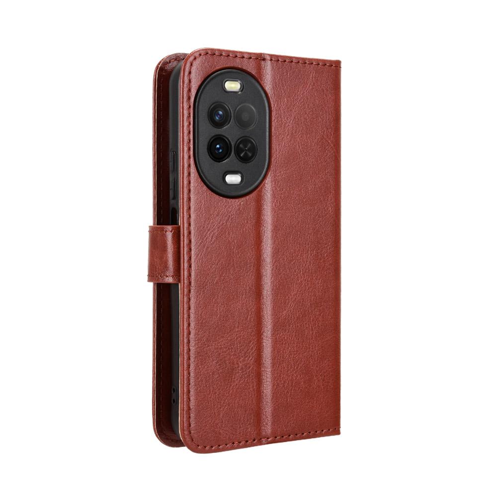 For Huawei nova 16z 5G Retro Crazy Horse Texture Vegan Leather Phone Case - Brown - EDA009637504D