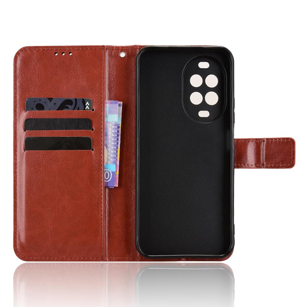 For Huawei nova 16z 5G Retro Crazy Horse Texture Vegan Leather Phone Case - Brown - EDA009637504D