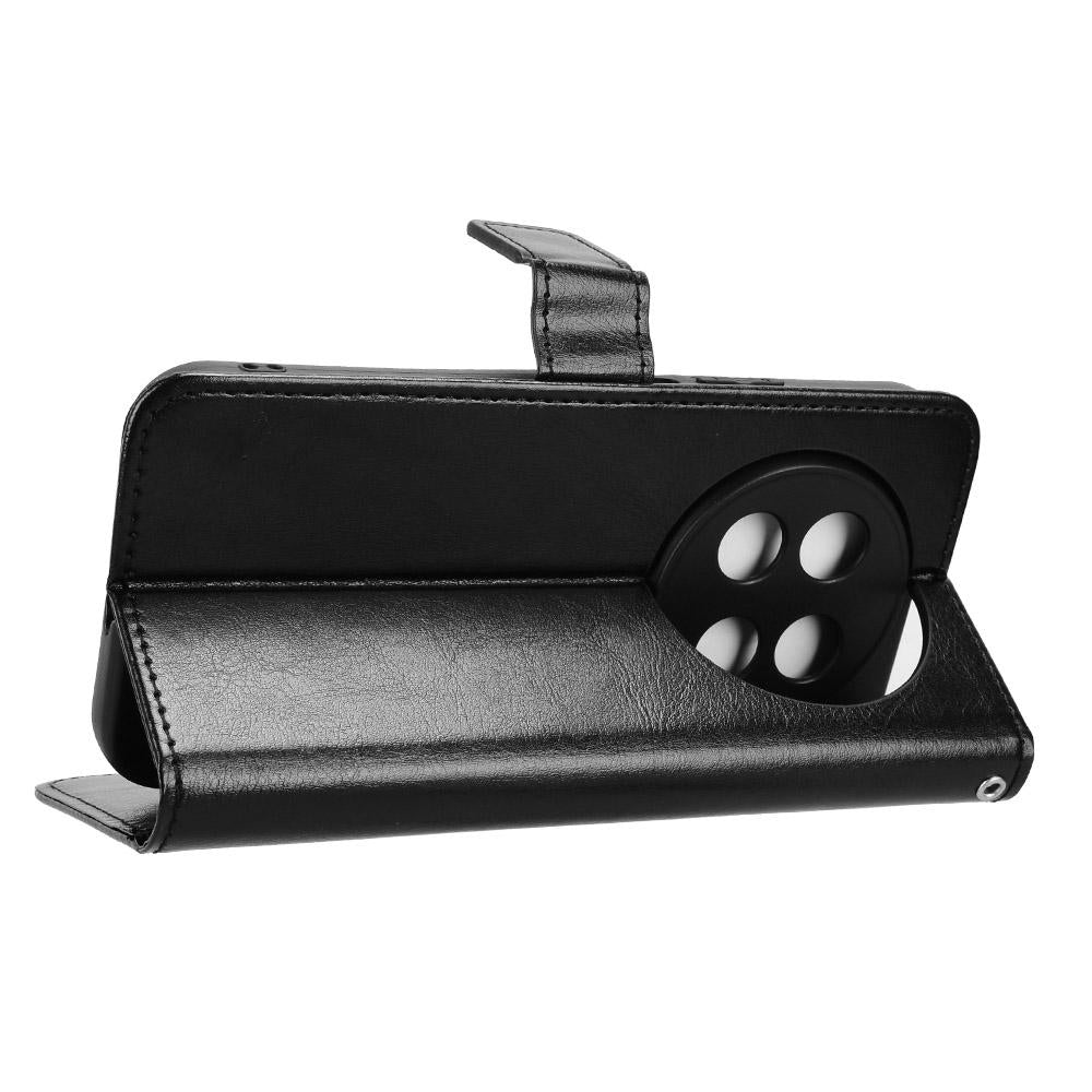 For Huawei Enjoy 90 Pro Max 5G / nova 15 Max Retro Crazy Horse Texture Vegan Leather Phone Case - Black - EDA009637505A