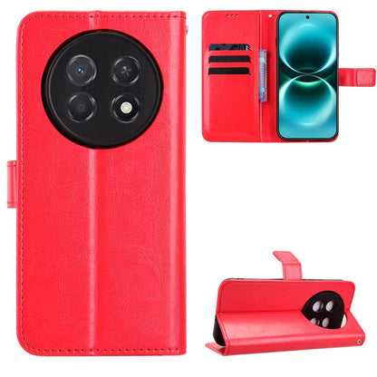 For Huawei Enjoy 90 Pro Max 5G / nova 15 Max Retro Crazy Horse Texture Vegan Leather Phone Case - Red - EDA009637505B