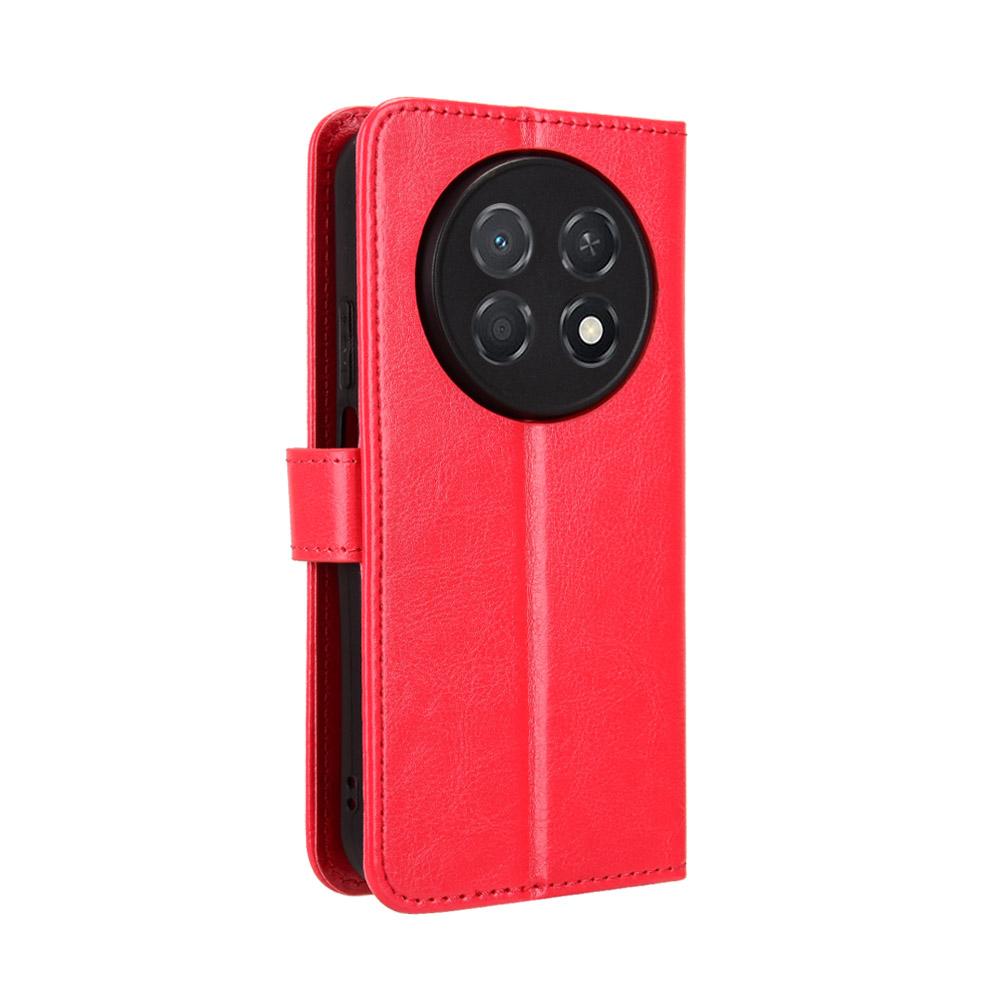 For Huawei Enjoy 90 Pro Max 5G / nova 15 Max Retro Crazy Horse Texture Vegan Leather Phone Case - Red - EDA009637505B