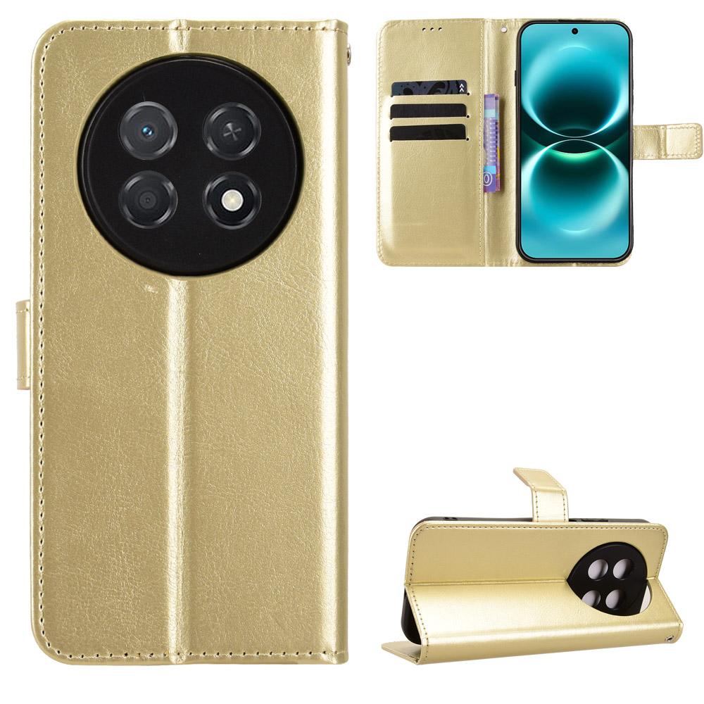 For Huawei Enjoy 90 Pro Max 5G / nova 15 Max Retro Crazy Horse Texture Vegan Leather Phone Case - Gold - EDA009637505C