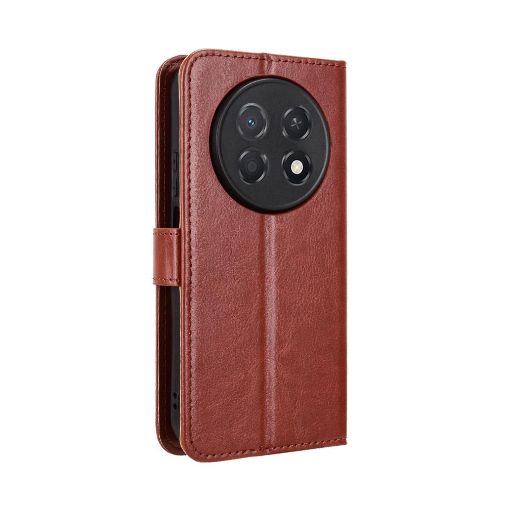 For Huawei Enjoy 90 Pro Max 5G / nova 15 Max Retro Crazy Horse Texture Vegan Leather Phone Case - Brown - EDA009637505D