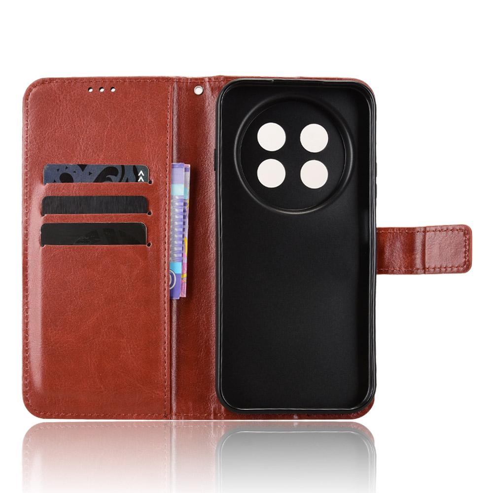 For Huawei Enjoy 90 Pro Max 5G / nova 15 Max Retro Crazy Horse Texture Vegan Leather Phone Case - Brown - EDA009637505D