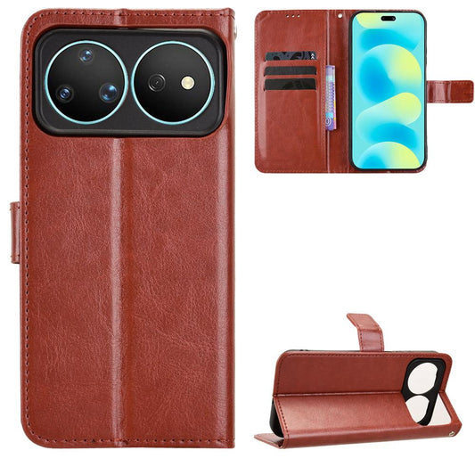 For Huawei nova 16 Ultra / 16 Pro Retro Crazy Horse Texture Vegan Leather Phone Case - Brown - EDA009637507D