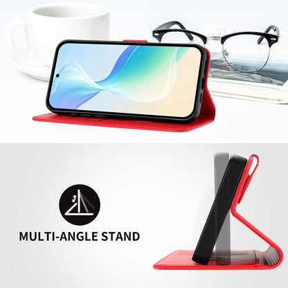 For Xiaomi Poco F8 Ultra 5G / Redmi K90 Pro Max YX0014 Cat Watering Tree Buckle Vegan Leather Phone Case with Lanyard(Red)