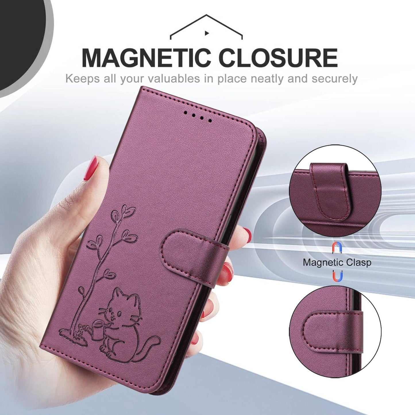 For Xiaomi Poco F8 Ultra 5G / Redmi K90 Pro Max YX0014 Cat Watering Tree Buckle Vegan Leather Phone Case with Lanyard(Purple)