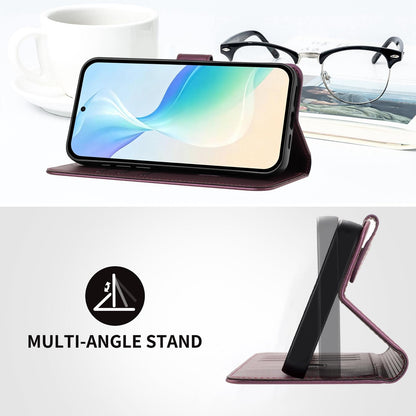 For Xiaomi Poco F8 Ultra 5G / Redmi K90 Pro Max YX0014 Cat Watering Tree Buckle Vegan Leather Phone Case with Lanyard(Purple)