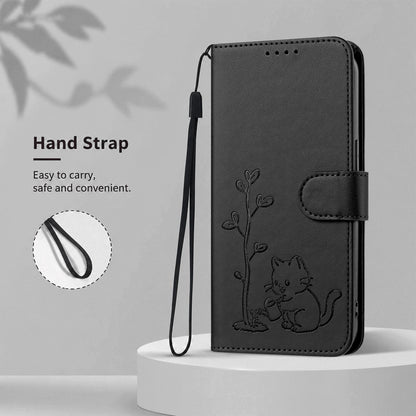 For Xiaomi Poco F8 Ultra 5G / Redmi K90 Pro Max YX0014 Cat Watering Tree Buckle Vegan Leather Phone Case with Lanyard(Black)