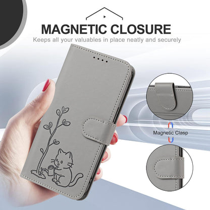 For Xiaomi Poco F8 Ultra 5G / Redmi K90 Pro Max YX0014 Cat Watering Tree Buckle Vegan Leather Phone Case with Lanyard(Grey)