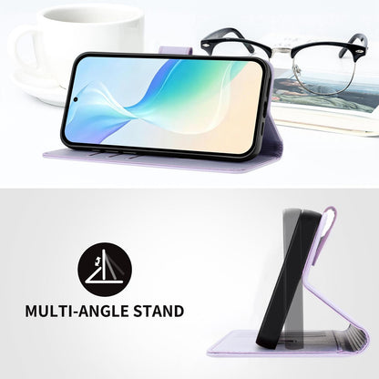 For Xiaomi Poco F8 Ultra 5G / Redmi K90 Pro Max YX0014 Cat Watering Tree Buckle Vegan Leather Phone Case with Lanyard(Light Purple)