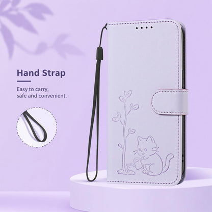 For Xiaomi Poco F8 Ultra 5G / Redmi K90 Pro Max YX0014 Cat Watering Tree Buckle Vegan Leather Phone Case with Lanyard(Light Purple)