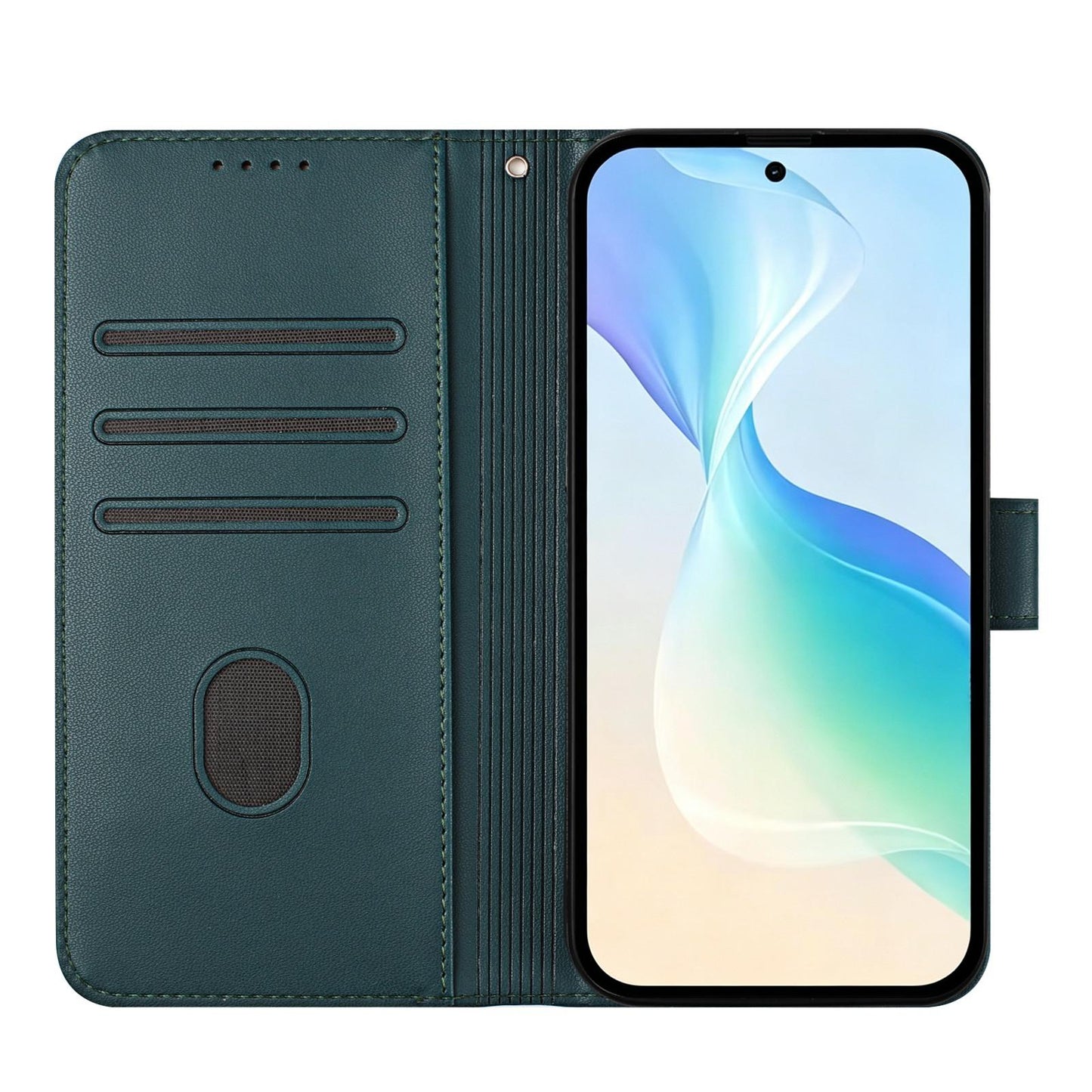 For Xiaomi Poco F8 Ultra 5G / Redmi K90 Pro Max YX0014 Cat Watering Tree Buckle Vegan Leather Phone Case with Lanyard(Dark Green)