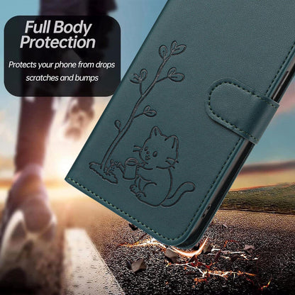 For Xiaomi Poco F8 Ultra 5G / Redmi K90 Pro Max YX0014 Cat Watering Tree Buckle Vegan Leather Phone Case with Lanyard(Dark Green)